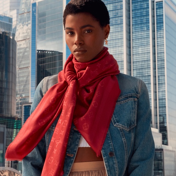 Louis Vuitton Accessories - *BRAND NEW* Louis Vuitton Monogram Classic Shawl in RARE LIMITED EDITION Red